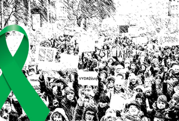 Zöld szalag tiltakozás március 4-én