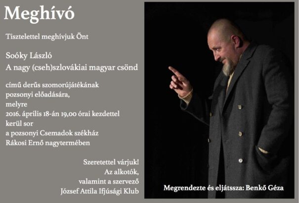 Előadás Pozsonyban: Benkő Géza és A nagy (cseh)szlovákiai magyar csönd