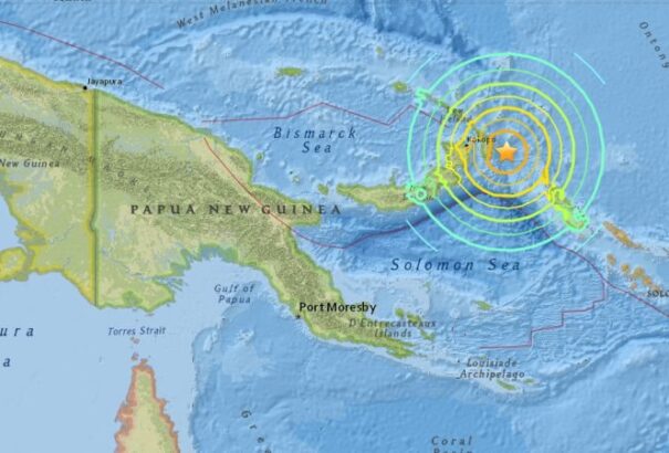 Nagy erejű földrengést észleltek Pápua Új-Guinea közelében