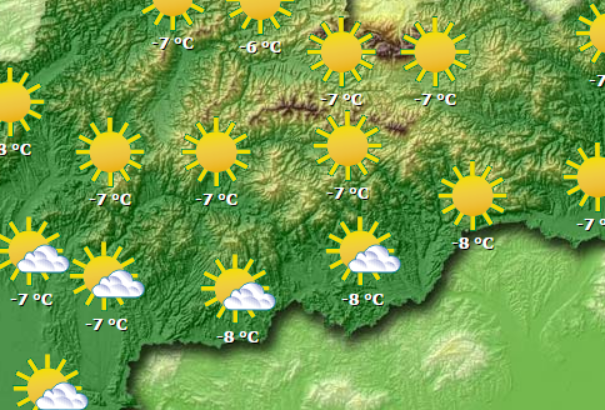 Továbbra is tombol a hideg, de többórás napsütéssel