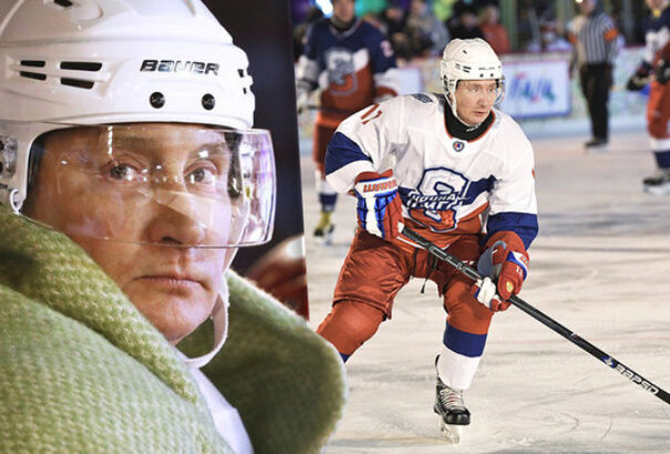 Hokiütőt ragadott Vlagyimir Putyin (videó)