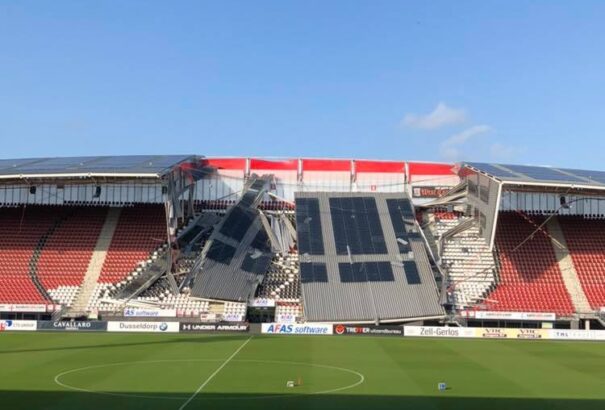 Hatalmas volt a szél, leszakadt egy holland stadion tetejének egy része