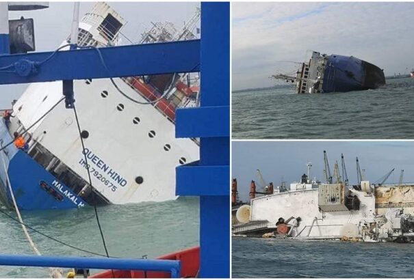 Felborult egy hajó a romániai Midia kikötőben több ezer juhval a fedélzetén – Videó