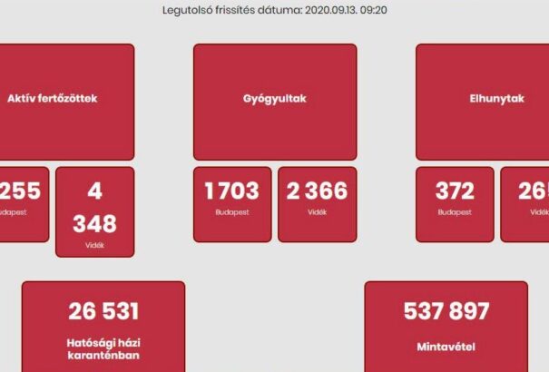 Koronavírus Magyarországon: Meghalt négy beteg, 484-gyel nőtt a fertőzöttek száma