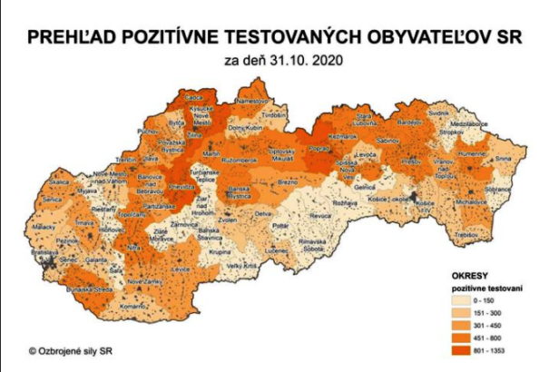 Melyik járásban mennyi a fertőzött? – Íme, az első szlovákiai adatok