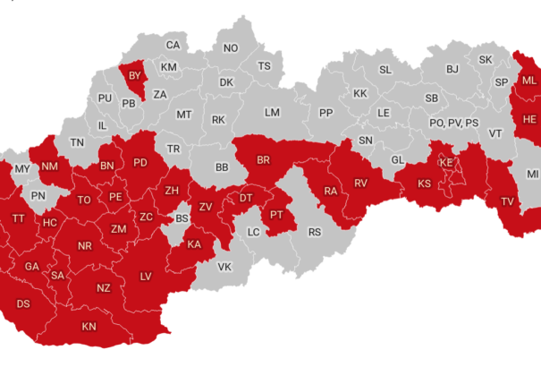Vörösbe borult Nyugat-Szlovákia – így változott meg a járások besorolása a szűrési eredmények alapján