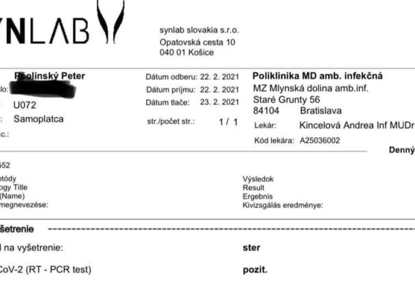 A Sme rodina képviselőjének PCR-tesztje két hónap alatt másodszor lett pozitív
