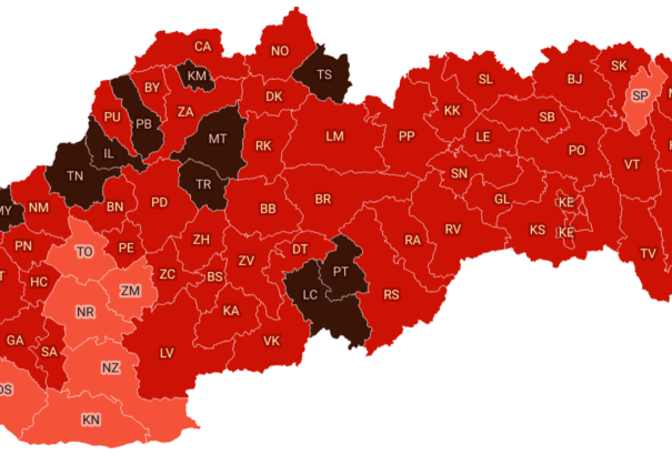 COVID-automata: Egy fokkal javul a Komáromi és Dunaszerdahelyi járás besorolása