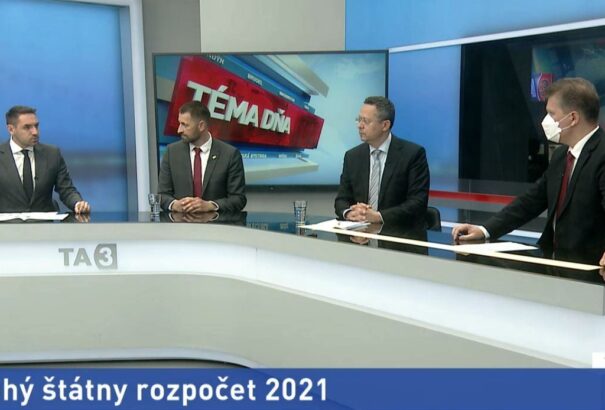 „Két ellenzéki képviselővel vitázok!” – Gyimesi (OĽaNO), Kamenický (Smer) és Viskupič (SaS) a költségvetés módosításáról a TA 3-ban