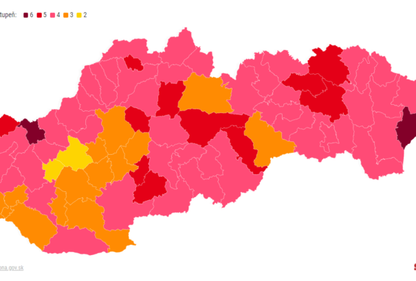 Hétfőtől narancssárga besorolású lesz a Dunaszerdahelyi járás, további két járás sárga besorolást kapott