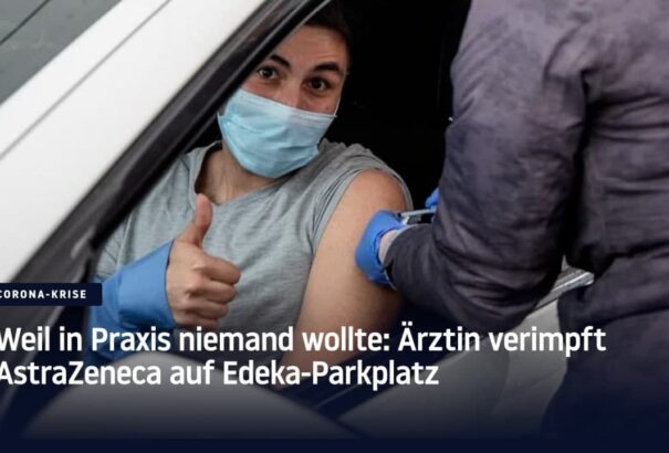 Szupermarket előtt oltott a német orvosnő. Nem akarta kidobni a megmaradt vakcinákat