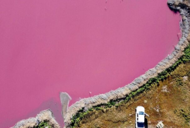 Rózsaszínűvé változott két tó Argentínában