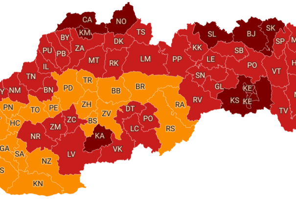 Koronavírus: 13 bordó járással itt az új COVID-automata. Nem maradt egy zöld besorolású régió sem