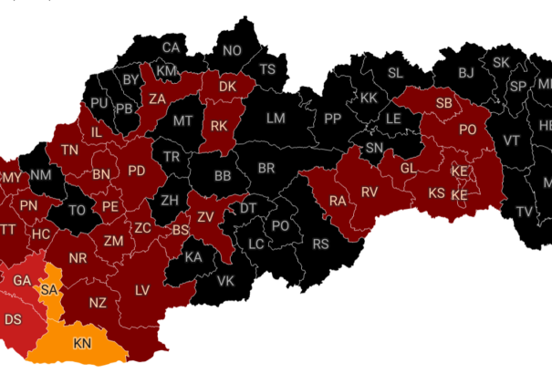 COVID-automata: Egyetlen narancssárga sziget maradt délnyugaton. Az ország fele fekete besorolást kapott