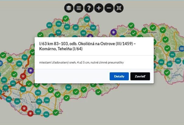 Jeges az út Komárom és Nagymegyer között