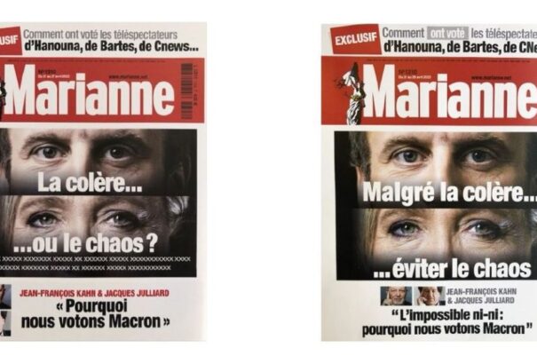 A francia lap cseh tulajdonosa Macron javára módosíttatta a főcímlapot