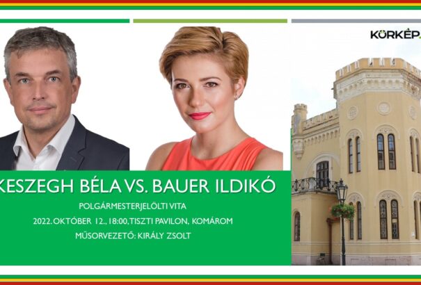 Ki lesz Komárom polgármestere? Keszegh Béla–Bauer Ildikó vita élőben a Körképen október 12-én