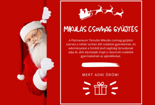 Mikuláscsomag-gyűjtést szervez a Pázmaneum Polgári Társulás