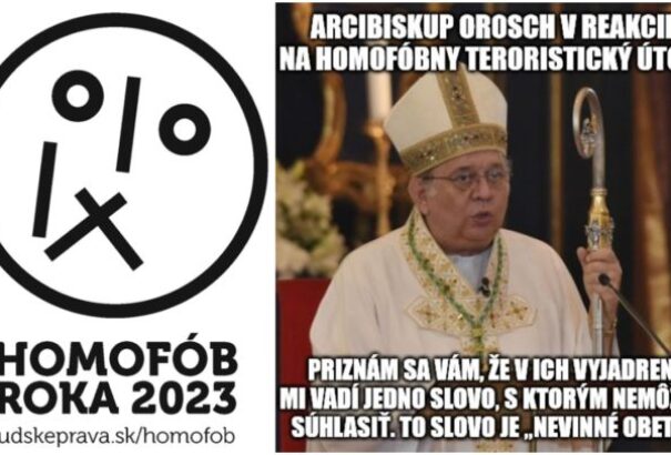 Orosch érsek lett az év homofóbja a Tepláreň bárral kapcsolatos kijelentése miatt