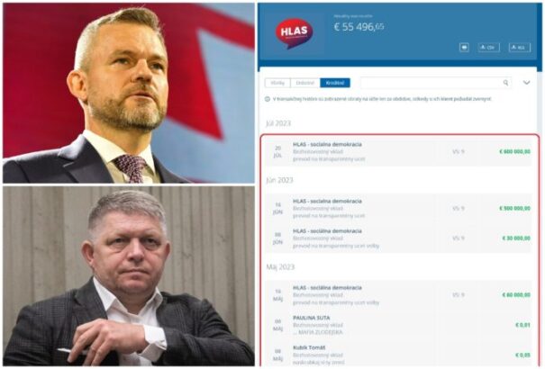 A Hlas néhány centes adományokat kap „kaparjátok össze” kommentárokkal, de a Smer transzparens számlája is extrém