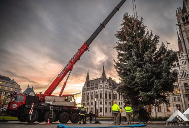 Hétfőn érkezik a Parlament elé Magyarország karácsonyfája
