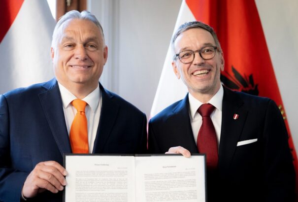 Közös nyilatkozatot írt alá Orbán Viktor és Herbert Kickl Bécsben