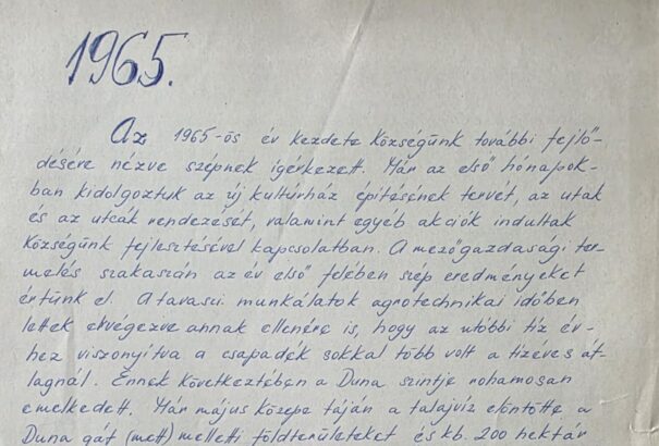 1965-ös dunai árvíz – ahogy a csicsói krónikás látta