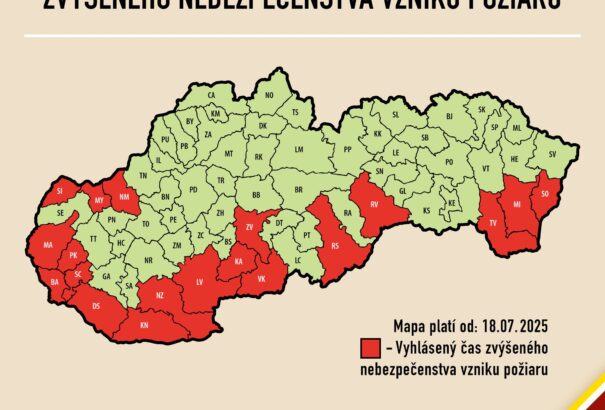 Fokozott tűzveszélyt hirdettek 19 szlovákiai járásban