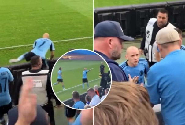 Továbbra is feszült a légkör a Slovannál – Weissnél elpattant a húr, leállt veszekedni egy szurkolóval – videóval