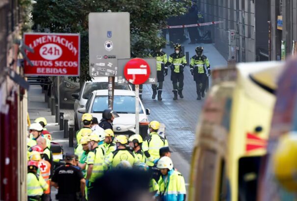 Részben összeomlott egy épület Madrid központjában